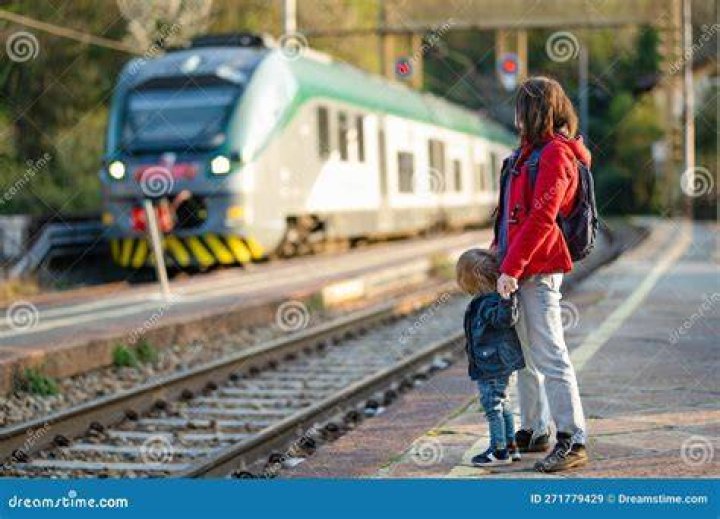 Mother in Train Station