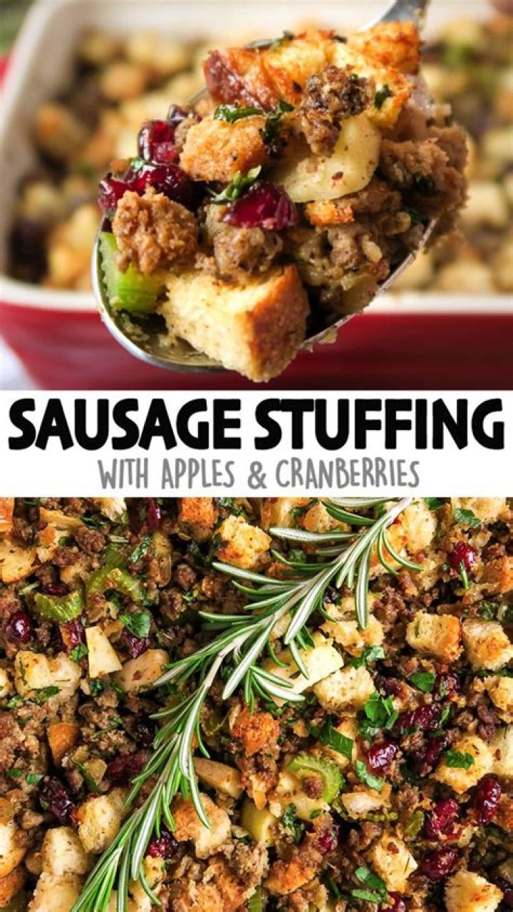 Sausage Stuffing with Apples - Celebrating Sweets